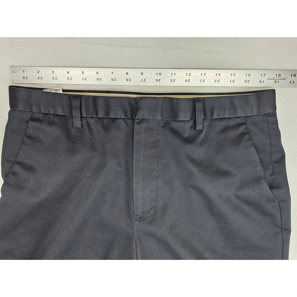 Dockers Mens Classic Fit‎ Flat Front Black Cotton Chino Pants 36x34 406714158
